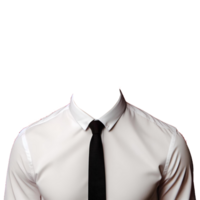 AI generated ID photo of man in white shirt on transparent background png