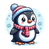 AI generated cute penguin - cartoon on transparent background png