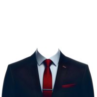 AI generated formal ID photo with men's suit on transparent background png