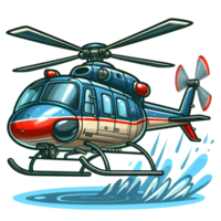 ai generiert Hubschrauber Illustration - - Hubschrauber - - Karikatur auf transparent Hintergrund png