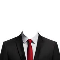 AI generated formal ID photo with men's suit on transparent background png