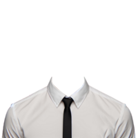 AI generated ID photo of man in white shirt on transparent background png