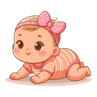 AI generated cute children characters - cartoons on transparent background png