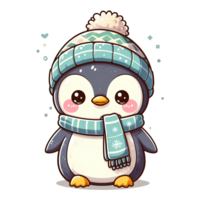 AI generated cute penguin - cartoon on transparent background png