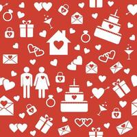 Seamless pattern with flat elements for Valentine's Day design vector