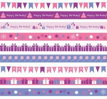 Set of different borders for birthday party or greetings vector