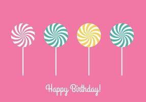 Happy Birthday greeting card with sweet lollipops vector