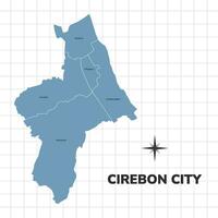 Cirebon city map illustration. Map of cities in Indonesia vector