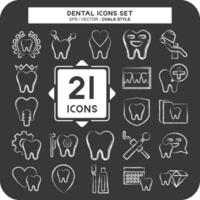 icono conjunto dental. relacionado a salud símbolo. tiza estilo. sencillo diseño editable. sencillo ilustración vector