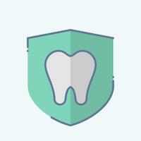 icono dental proteccion. relacionado a dental símbolo. garabatear estilo. sencillo diseño editable. sencillo ilustración vector