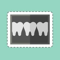 Sticker line cut Dental Imaging. related to Dental symbol. simple design editable. simple illustration vector