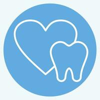 Icon Healthy Teeth. related to Dental symbol. blue eyes style. simple design editable. simple illustration vector