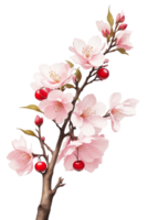 AI generated beautiful  blooming cherry tree in spring png