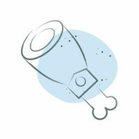Icon Meat Bison. related to Spain symbol. Color Spot Style. simple design editable. simple illustration vector