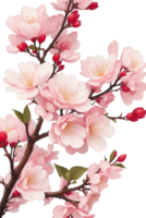 AI generated beautiful  blooming cherry tree in spring png