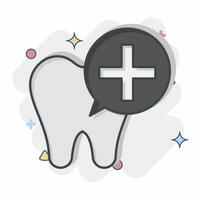 Icon Dental Implants. related to Dental symbol. comic style. simple design editable. simple illustration vector