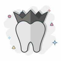 icono dental coronas relacionado a dental símbolo. tiza estilo. sencillo diseño editable. sencillo ilustración vector