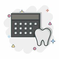 Icon Scheduling. related to Dental symbol. comic style. simple design editable. simple illustration vector