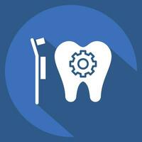 Icon Dental Treatment. related to Dental symbol. long shadow style. simple design editable. simple illustration vector