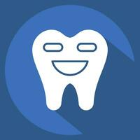 Icon Dental Cleaning. related to Dental symbol. long shadow style. simple design editable. simple illustration vector