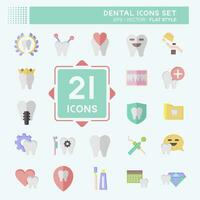 icono conjunto dental. relacionado a salud símbolo. plano estilo. sencillo diseño editable. sencillo ilustración vector