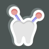 Sticker Core Buildup. related to Dental symbol. simple design editable. simple illustration vector