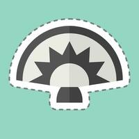 Sticker line cut Handheld Fan. related to Spain symbol. simple design editable. simple illustration vector