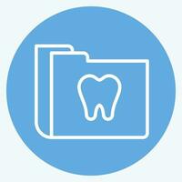 Icon Dental Records. related to Dental symbol. blue eyes style. simple design editable. simple illustration vector