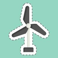 Sticker line cut Turbine. related to Spain symbol. simple design editable. simple illustration vector