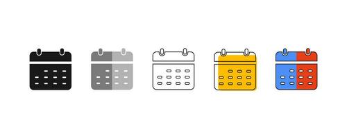 Flat calendar icon. Date Signs and Symbols. Vector illustration