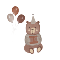bellissimo illustrazione senza soluzione di continuità modello con orsi giocattoli e palle come elementi o sfondo per un' compleanno festa png