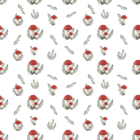 Beautiful illustration pattern of an inedible fly agaric mushroom with a red cap and a white dot on a transparent neutral background png