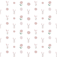 illustration de un Pâques modèle avec une lapin, Pâques des œufs et fleurs sur une transparent Contexte png