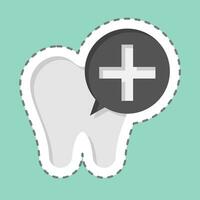 Sticker line cut Dental Implants. related to Dental symbol. simple design editable. simple illustration vector