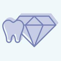 Icon Tooth Jewelry. related to Dental symbol. two tone style. simple design editable. simple illustration vector