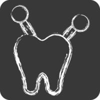 icono núcleo construir. relacionado a dental símbolo. tiza estilo. sencillo diseño editable. sencillo ilustración vector