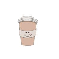 Illustration of a cardboard cup with coffee to go with a place for an inscription with your text. Take out coffee cup png