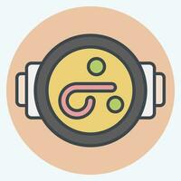 Icon Seafood Paella. related to Spain symbol. color mate style. simple design editable. simple illustration vector
