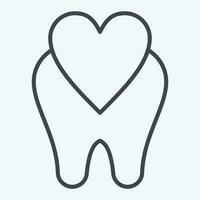 icono dental cuidado. relacionado a dental simbolo.linea estilo. sencillo diseño editable. sencillo ilustración vector