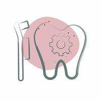 Icon Dental Treatment. related to Dental symbol. Color Spot Style. simple design editable. simple illustration vector