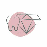 Icon Tooth Jewelry. related to Dental symbol. Color Spot Style. simple design editable. simple illustration vector