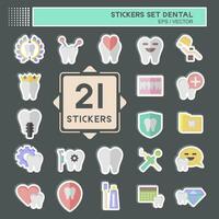 Sticker Set Dental. related to Health symbol. simple design editable. simple illustration vector