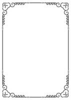 Frame corner and border vector element with calligraphy filigree. Ornament vintage style. Decorative line for frame, page, template, poster, greeting card, invitation, certificate, menu, document.