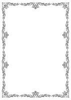Vintage filigree frame corner and border element. Ornate ornament frame divider vector. Decorative line for page, template, poster, greeting card, wedding invitation, menu, certificate. vector