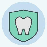 Icon Dental Protection. related to Dental symbol.color mate style. simple design editable. simple illustration vector