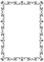 Vintage filigree frame corner and border element. Ornate ornament frame divider vector. Decorative line for page, template, poster, greeting card, wedding invitation, menu, certificate. vector