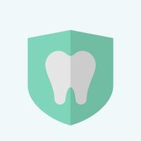 Icon Dental Protection. related to Dental symbol. flat style. simple design editable. simple illustration vector