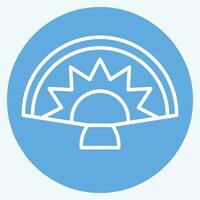 Icon Handheld Fan. related to Spain symbol. blue eyes style. simple design editable. simple illustration vector