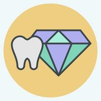 Icon Tooth Jewelry. related to Dental symbol.color mate style. simple design editable. simple illustration vector