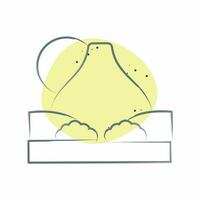 Icon Teide. related to Spain symbol. Color Spot Style. simple design editable. simple illustration vector